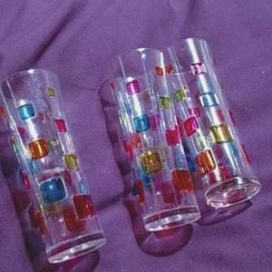 Vintage Kitschy Colorful Set of 3 Shot Glasses